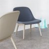 Muuto FIBER LOUNGE Fotel - Jasnozielony / Rama Drewniana